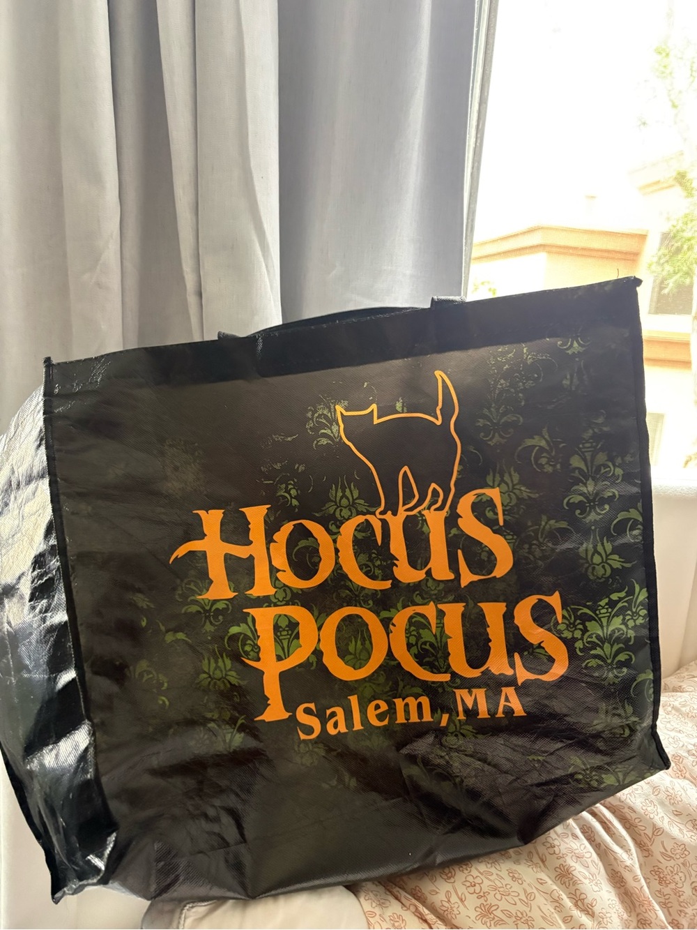 Salem, MA Black and Orange Tote Bag